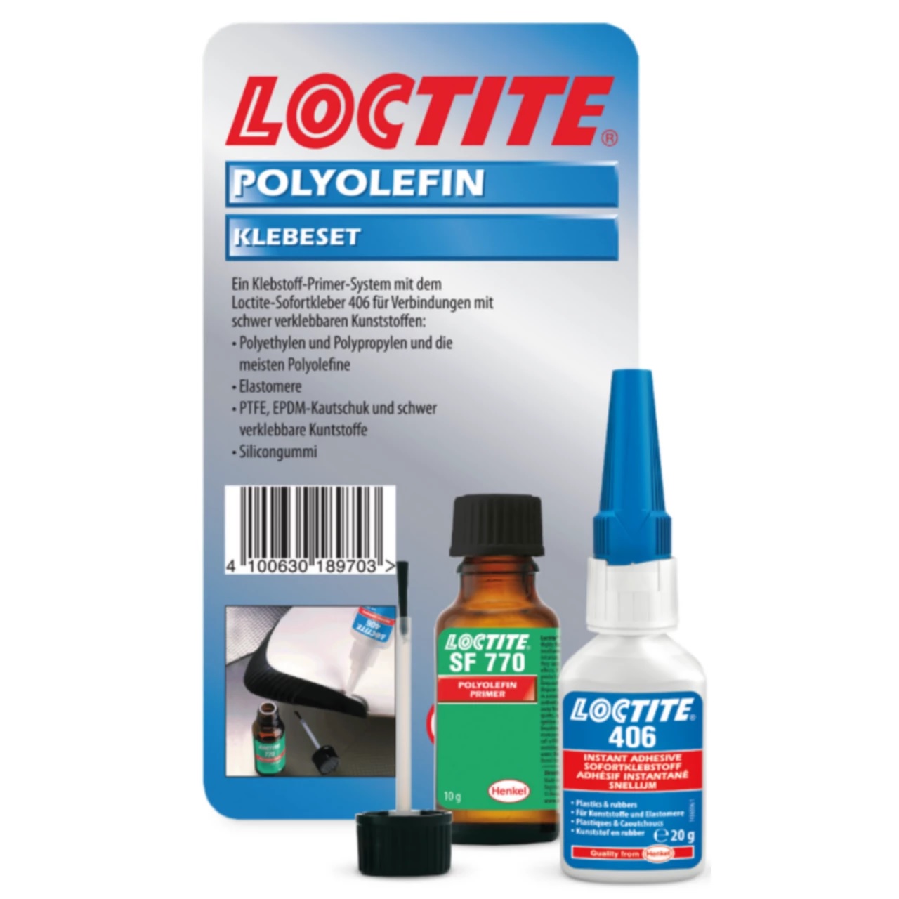10034065 LOCTITE LIJM POLYOLEFINE KIT 406/770-20