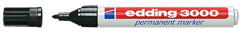 10697886 EDDING PERMANENT MARKER NR3000 ZWART RONDE PUNT