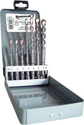 FORMAT SDS-plus borenset in stalen cassette