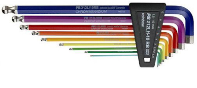 PB haakse inbussleutelsets D911L kogelkop Rainbow
