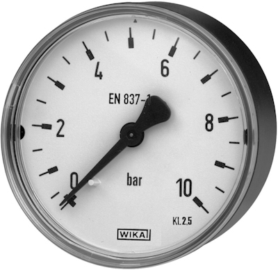 10492367 WIKA MANOMETER 1/4 ACHTER KUNSTSTOF ZONDER GLYCERINE 111.12 63 0-10