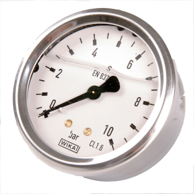 10492378 WIKA MANOMETER 1/4 ACHTER RVS MET GLYCERINE 213.53 63 0-6