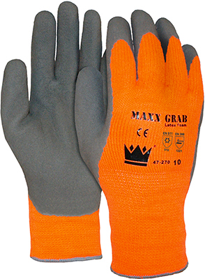 10711863 OXXA HANDSCHOEN MAXX-GRIP-WINTER 47-270, GRIJS/ORANJE, MT 9/L