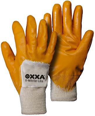 10711907 OXXA HANDSCHOEN NITRILE-LITE 51-170, GEEL/WIT, MT 7/S