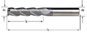 DORMER VHM 3-snijder vingerfrees lange snijk. S714
