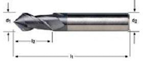 DORMER VHM 2-snijder verzinkfrees  90Gr  kort S740