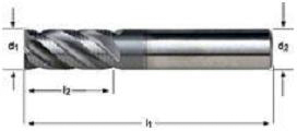 DORMER VHM 4-snijder ruwfrees korte snijk. S765