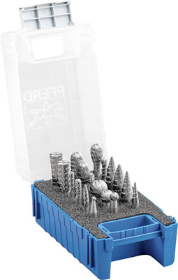 HSS-stiftfrezenset, 18-delig, in kunststof box