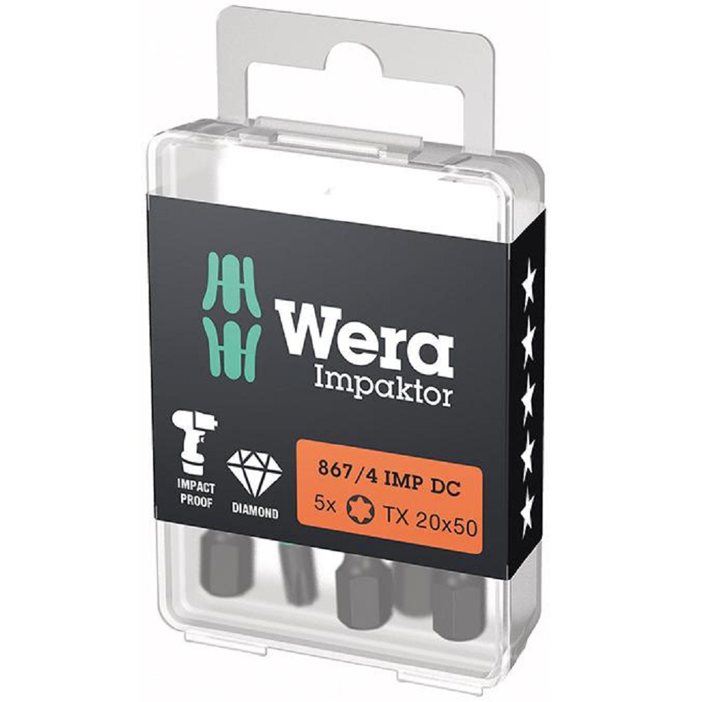 10702721 WERA BITBOX 1/4 INCH DIN 3126 E6,3 T20X 50MM