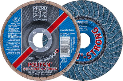 PFERD lamellenschijf, zirkoon STRONG, gewelfd,125