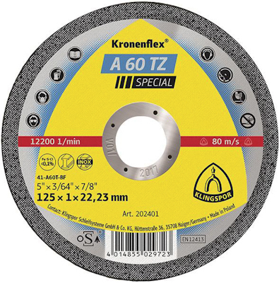 10909576 KLINGSPOR DOORSLIJPSCHIJF A60TZ 115X1,0MM RECHT