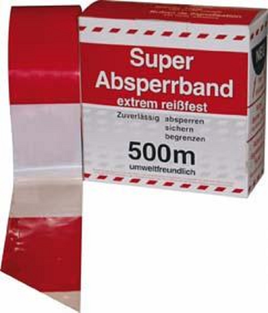 10010245 EDE AFZETBAND ROOD/WIT, 1 ROL A 500 METER