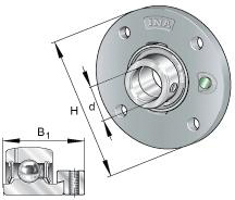 10054835 INA FLENSLAGERBLOK ROND PME40-XL-N