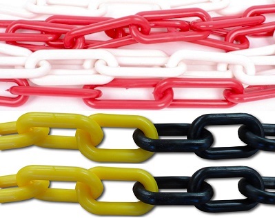 10778415 EDE AFZETKETTING  KUNSTSTOF POLYETHYLEEN ZWART-GEEL 6MM 25M