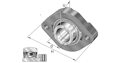 10048539 INA FLENSLAGERBLOK OVAAL FLCTE25-XL